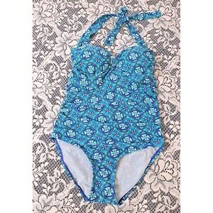 Love Your Assets by Sara Blakely Swimsuit Size L Spandex One Piece Ruched Sides